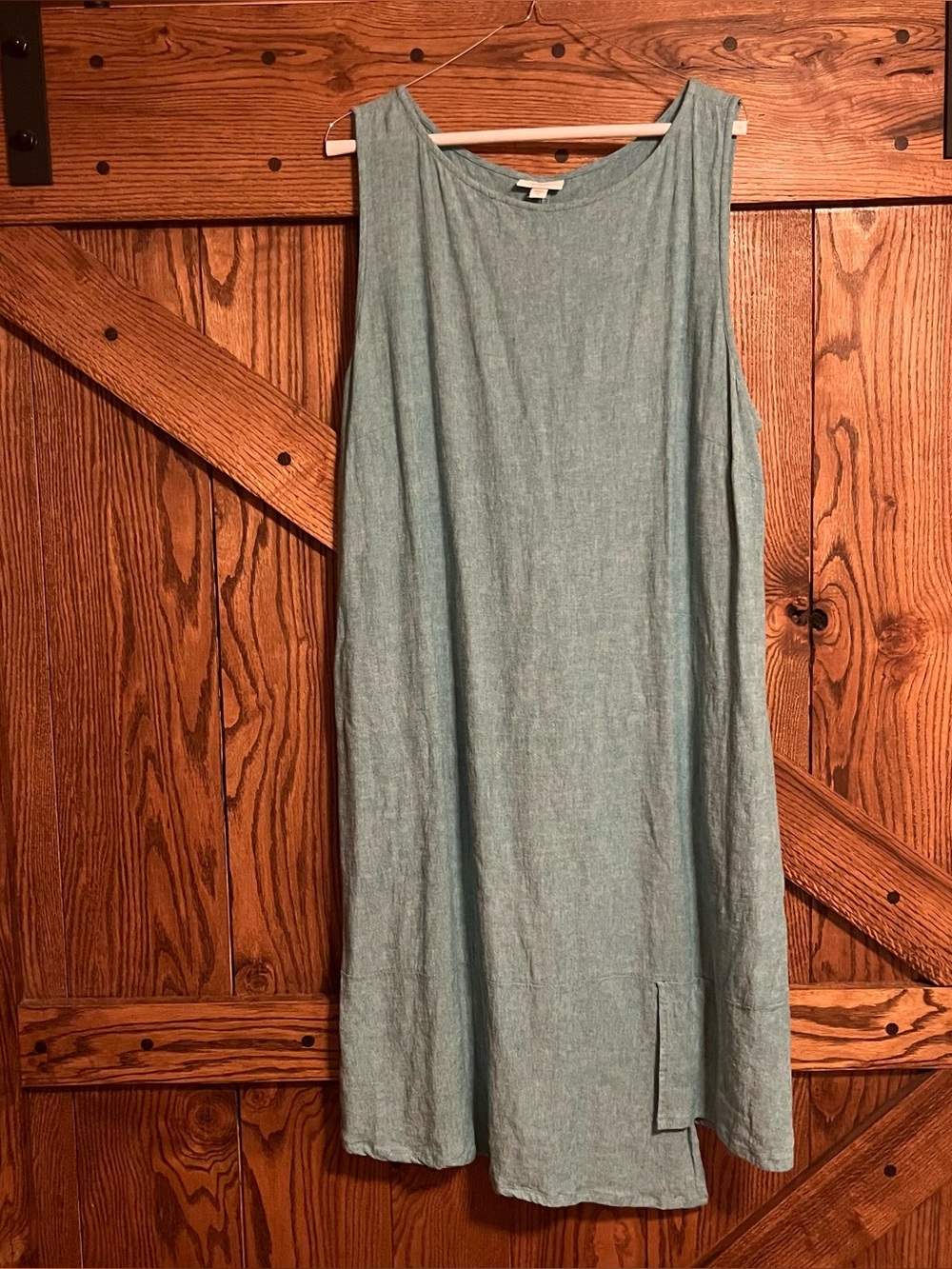 Pure Jill Sleeveless Light Teal Linen Dress Size XL